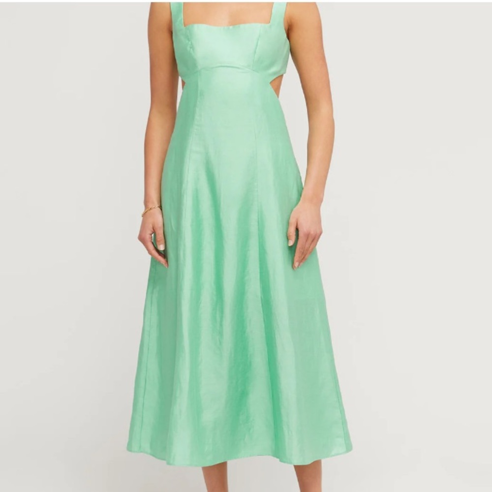 Acler Pennant Midi Dress in Mantis Green